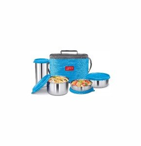 Milton Delicious Combo Stainless Steel Insulated Tiffin Set Of Blue