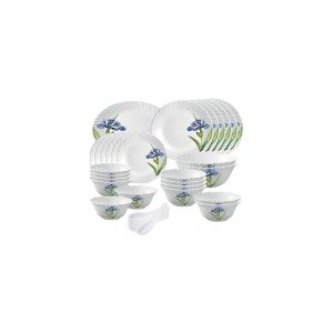 LAOPALA Pack of 33 Opalware Classique Royal Iris 33 Pcs Dinner Set  (Microwave Safe)