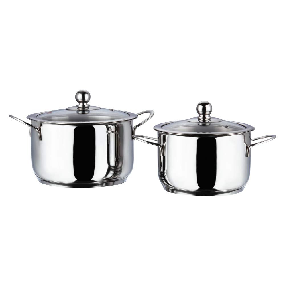 Vinod Stainless Steel Induction Friendly Tuscany Casserole with Glass Lid 2- Pieces