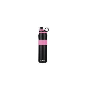 Borosil Hydra Thirst Burst Fuchsia Water Bottle, Stainless Steel Water Bottles, Vacuum Insulated Flask Bottles, 800 ml, Black & Pink