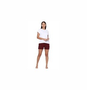 Allen Solly Women's Cotton Solid Board Shorts Wine