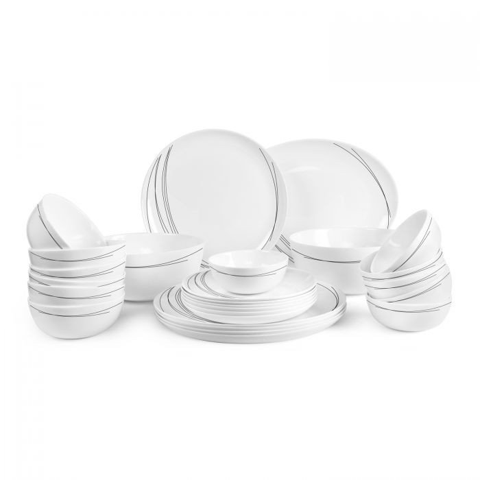 Cello Black Curves Pine Dinner Set Opal Dinnerware Royale Collection 27 Pcs