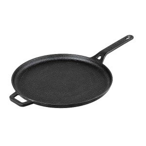 Vinod Legacy Pre-Seasoned Cast Iron Dosa Tawa, 28 cm, Induction Friendly,Black, 1 Piece, (LCIDT28)
