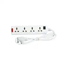 Havells 240V 6A Four-Way 1440W Extension Board With wire (White)- 1.5 Metre