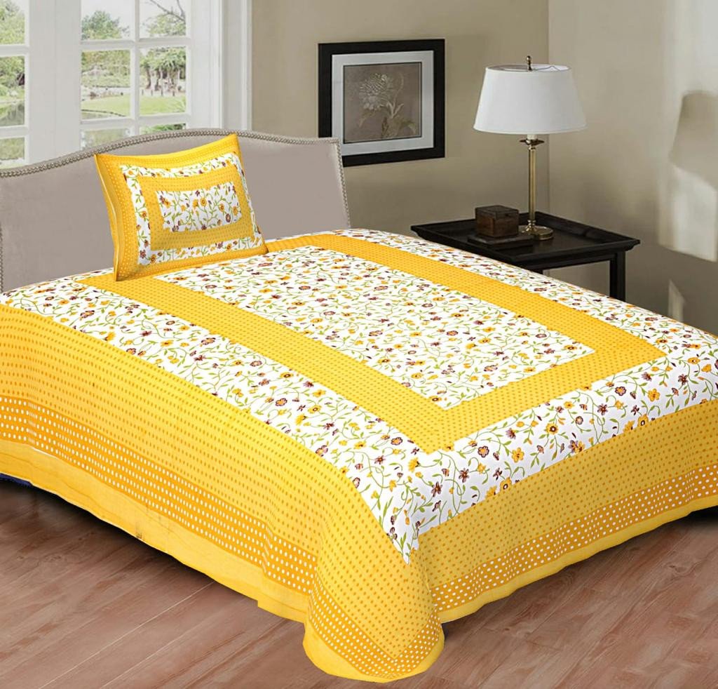 Single bed sheet with best sale pillow cover