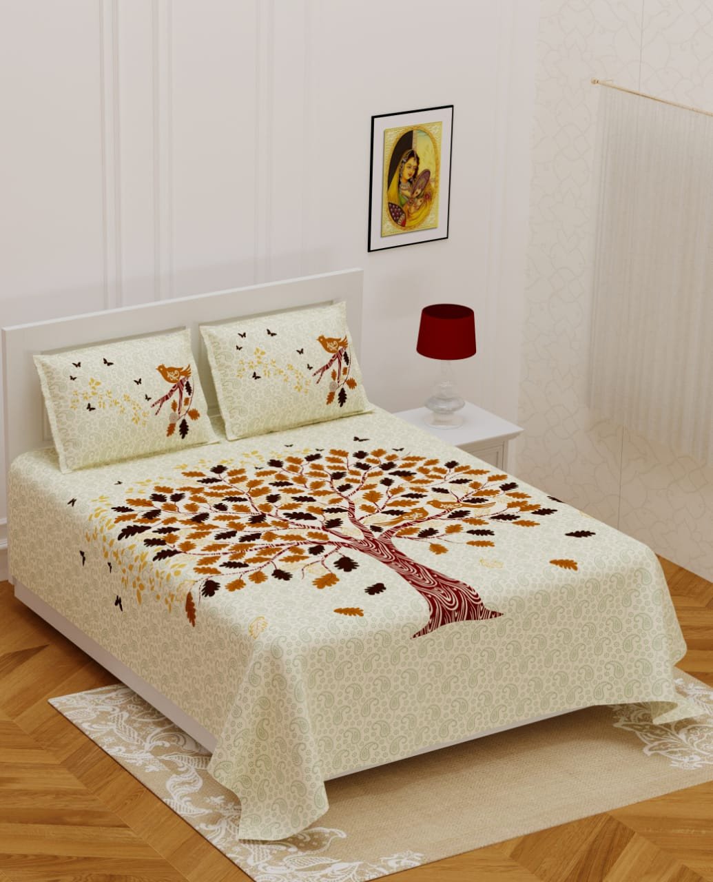 jaipuri patchwork bed sheet