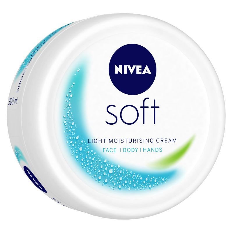 NIVEA Soft Light Moisturizer for Face, Hand & Body, Non-Sticky Cream with Vitamin E & Jojoba Oil