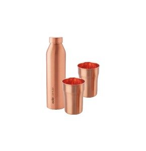 Cello Copper Water Bottle and Glass Moksh Gift Set