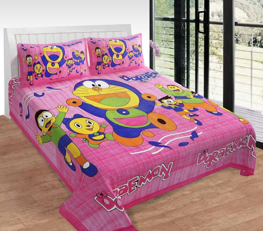 Sanganeri Mart Jaipuri Prints Cotton Bed sheet For Double Bed With Two Pillow Cover Size 85 x 95 Inch