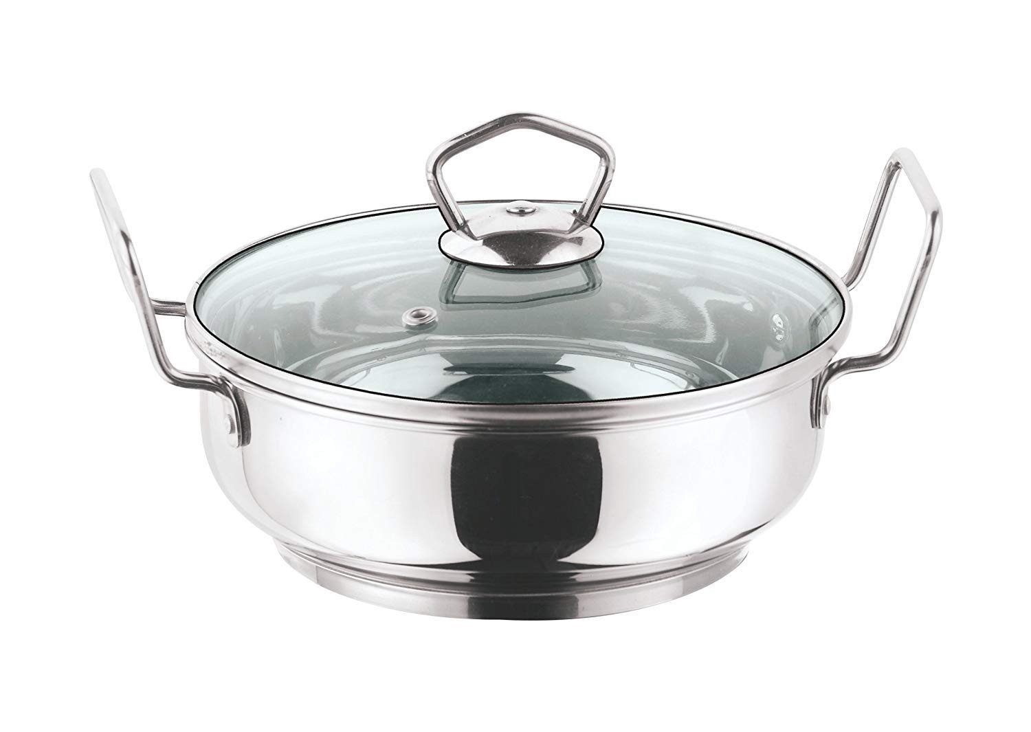 Vinod Stainless Steel Kadai with Glass Lid- 26 cm, 3.7 Ltr (Induction ...