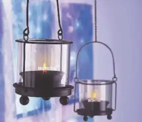 Borosil Glass Hanging Diya Lights (Small, Set of 2)