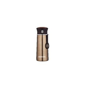 Borosil Stainless Steel Hydra Travelease - Vacuum Insulated Flask Water Bottle, 360 ML, Brown