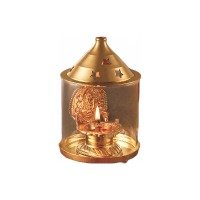 Borosil Shree Ganapati Brass Diya-Borosilicate Glass Brass Table Diya-(Large, Brass, 1 Pcs)