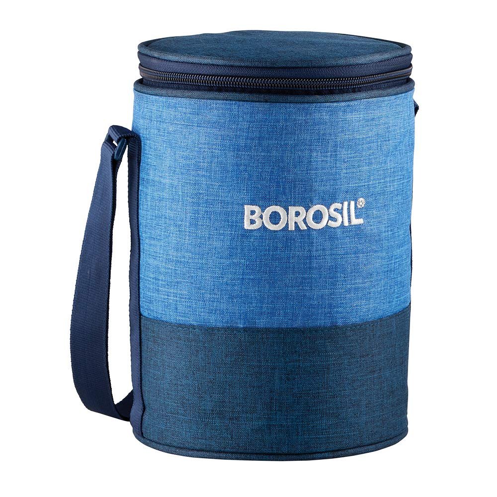 Flipkart.com | BOROSIL Carry Fresh Stainless Steel with Vertical Bag  (280mlx2+180ml) Set of 3 Containers Lunch Box -