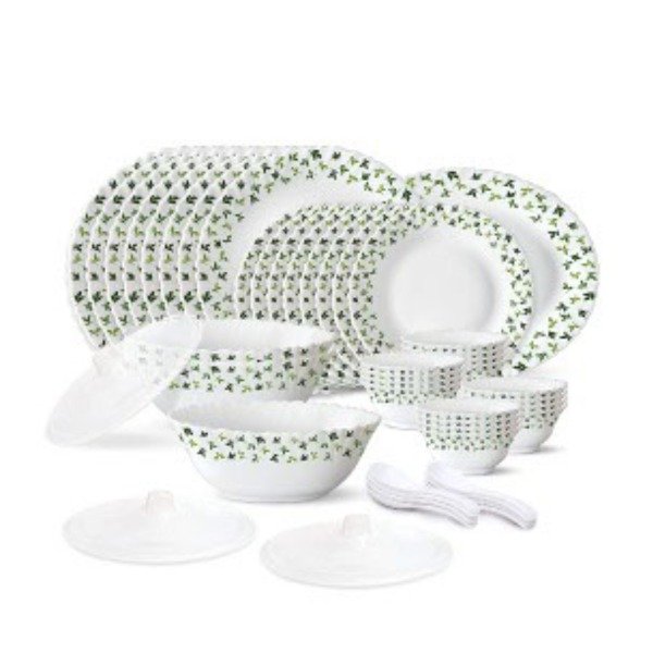 Larah by BOROSIL Sage 47 Pcs Opalware Dinner Set - Upgrade Your