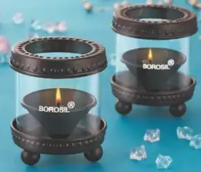 Borosil Decorative Antique Diya Lights (Small, Set of 2)