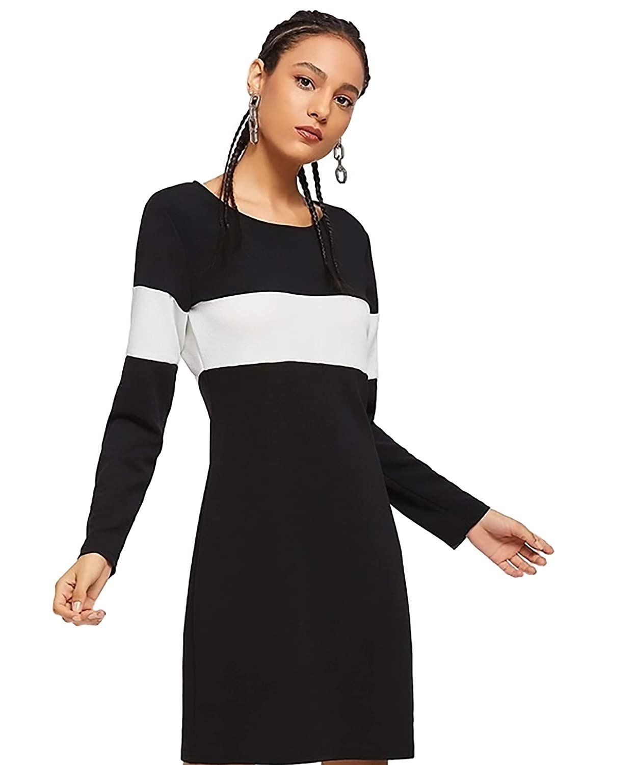 C&S Lifestyle Womens Knee Length Dress(Black)