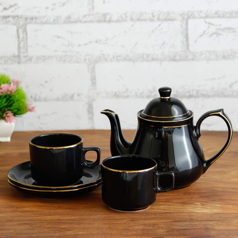 Buy Home Decore Bone China Black Tea Cup and Saucer/Tea Kettle Pot
