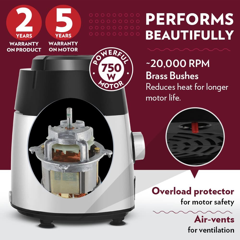 borosil silverline mixer grinder 750w