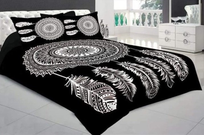 Sanganeri Mart Jaipuri Prints Cotton Bed sheet For Double Bed With Two Pillow Cover Size 85 x 95 Inch