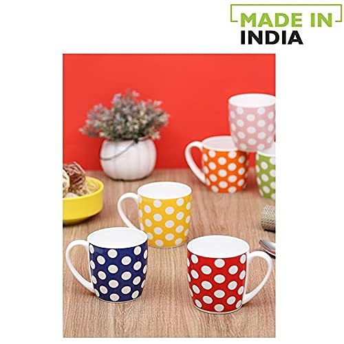 Indian Ceramic Multicolor Tea Cup - 6 Pcs- 160 ML