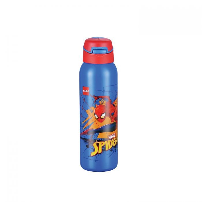 Cello Stainless Steel Double Walled Water Bottle, Hot and Cold (Gym-Star Toons) 650ml