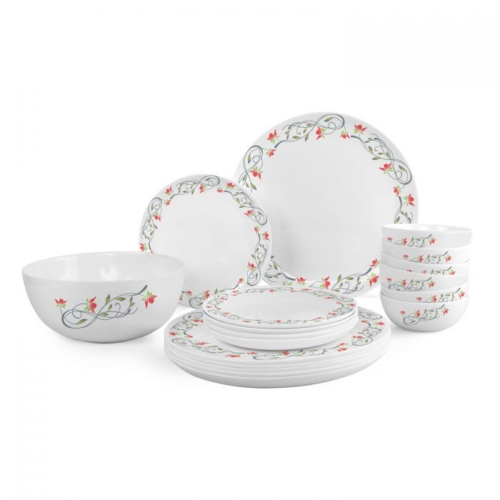 Cello Magical Swirl Dinner Set Opal Dinnerware Royale Collection 45 Pcs