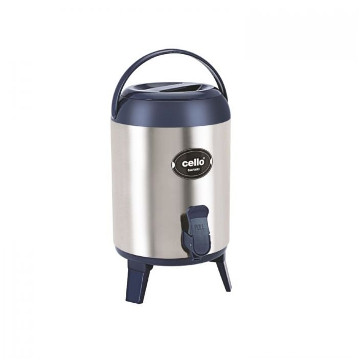 Cello Safari Stainless Steel Double Walled Water Jug & Dispensers,(Hot and Cold,Horeca Steel) 8000 ml