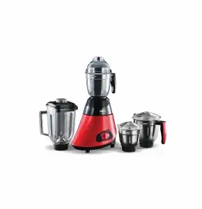 Usha Trienergy Plus 800 Watt Mixer Grinder with Copper Motor, Square Shaped Quadri Flow Blender Jar and, 6 Fin Whirlwind Food Grade Blade, 4 Jars (Red)