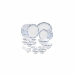 LAOPALA Pack of 33 Opal ware Diva Ivory Royal Arch Dinner Set /Crockery Set