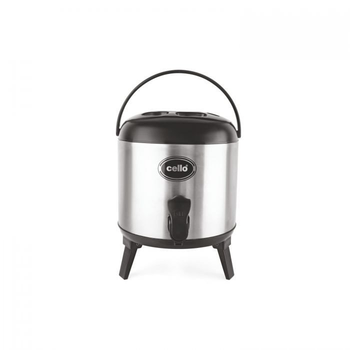 Cello Jaguar Stainless Steel Double Walled Water Jug & Dispensers, Black (Hot and Cold,Horeca Steel) 3000 ml