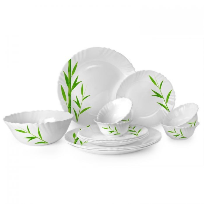 Cello Bamboo Grove Dinner Set Opal Dinnerware Royale Collection 13 Pcs