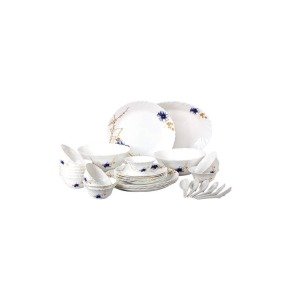 Cello Pack of 33 Opalware Present Imperial Pot Pourri Dinner Set- (Microwave Safe) White