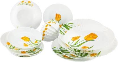 Diva By La Opala Pack Of 19 Tulip Passion Opalware Dinner Det