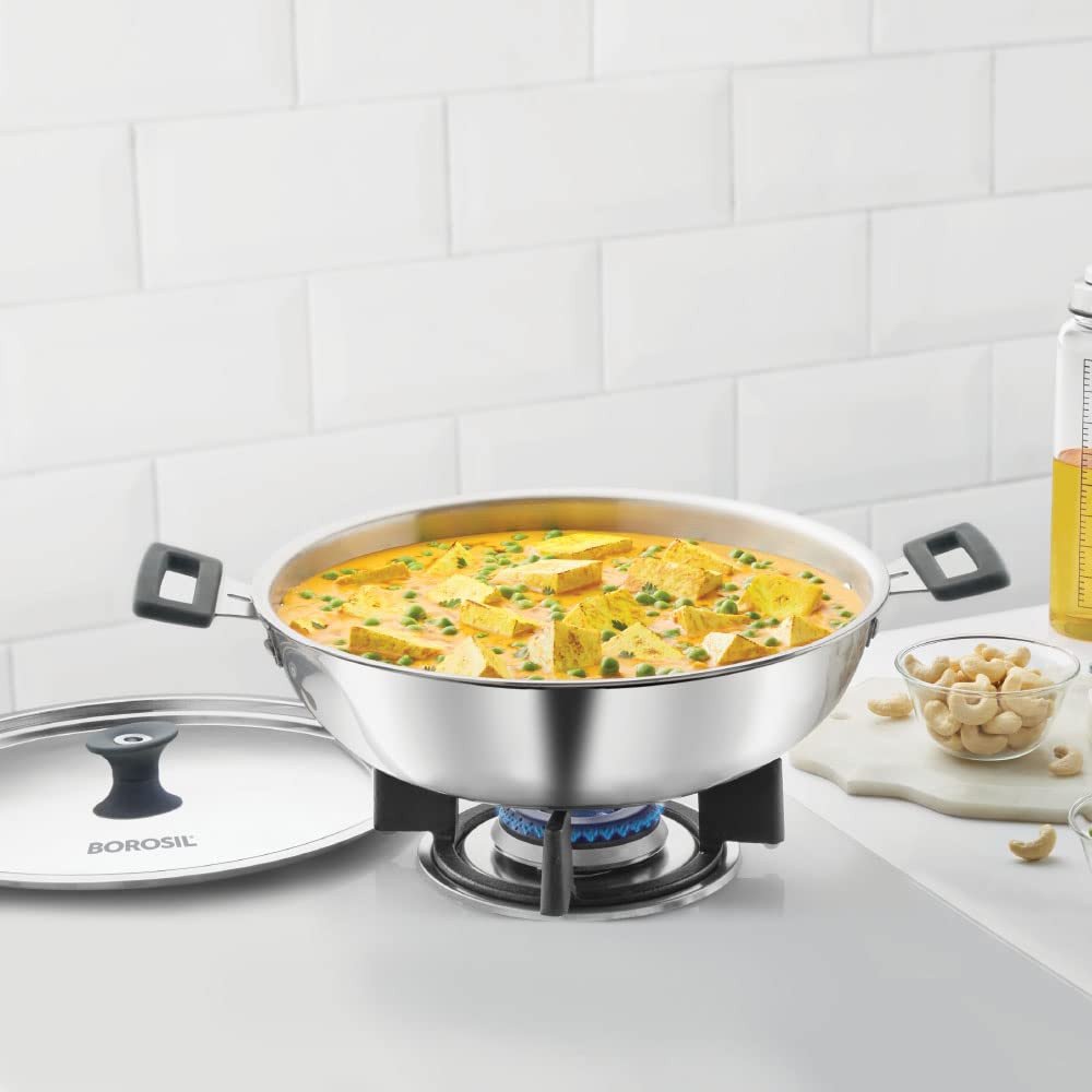 Borosil Pro Chef Non-stick Kadhai w Lid