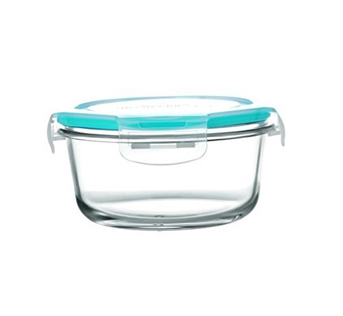 Cello Prego Camellia Round Glass Container Set, 800ml/18cm, Clear