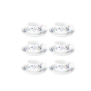 Helena Cup & Saucer Set by Borosil, 12 Pieces, 140ml (Opalware)